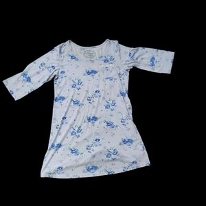 Carole Hockman Small Blue Floral Women's Nightgown
